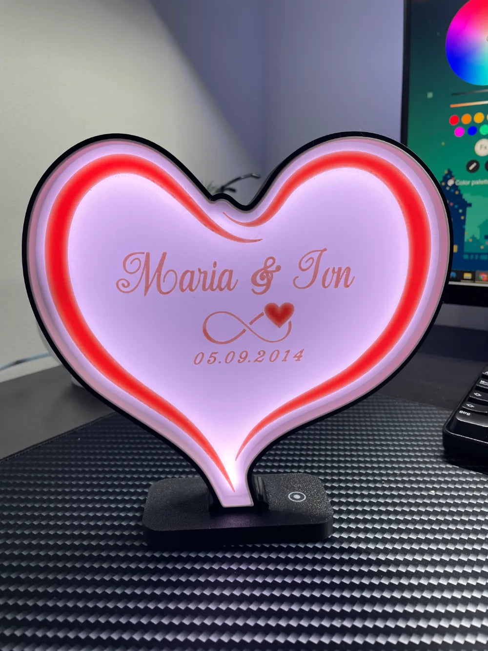 Valentine's Day Personalized Heart Light Box