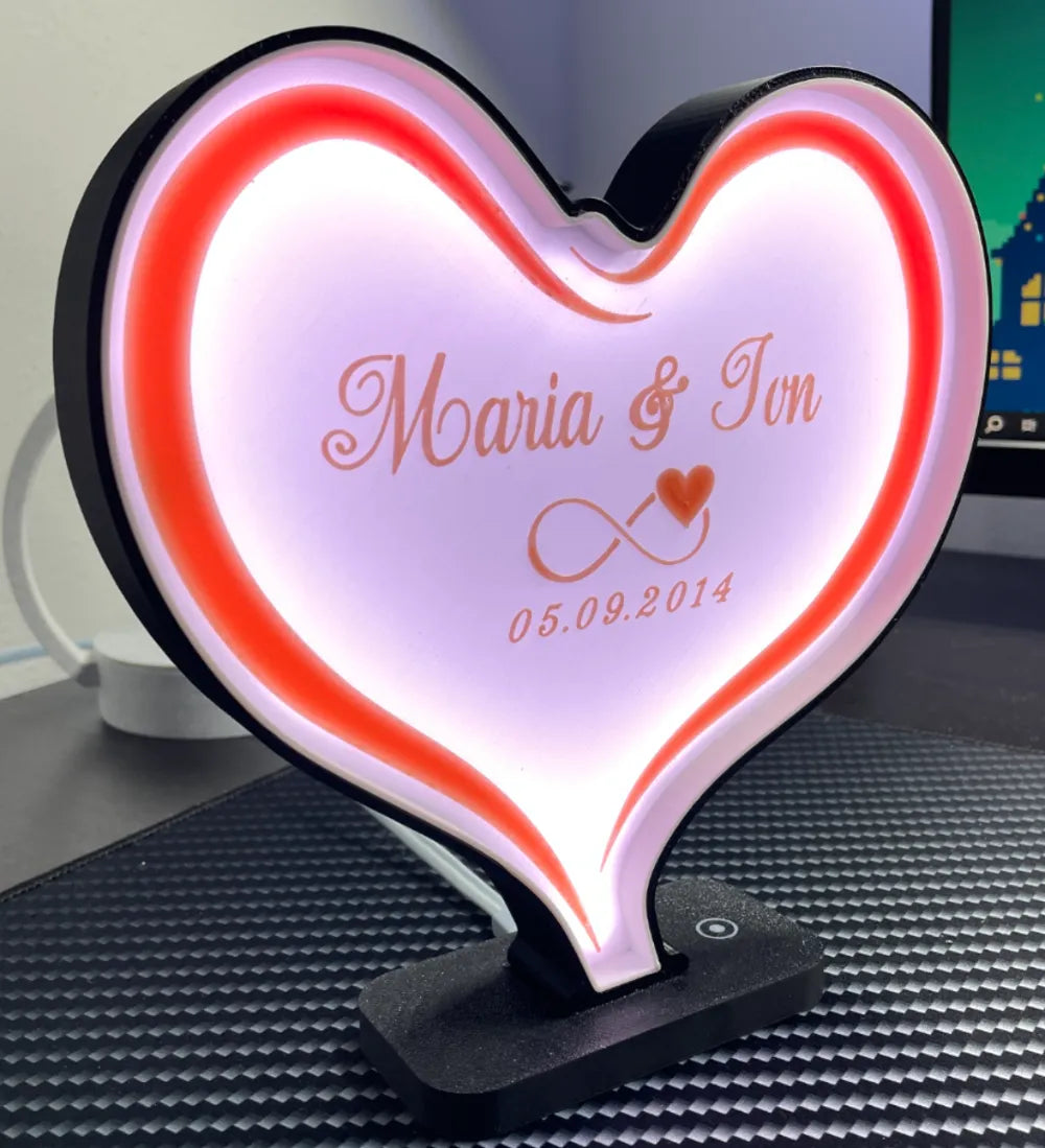 Valentine's Day Personalized Heart Light Box
