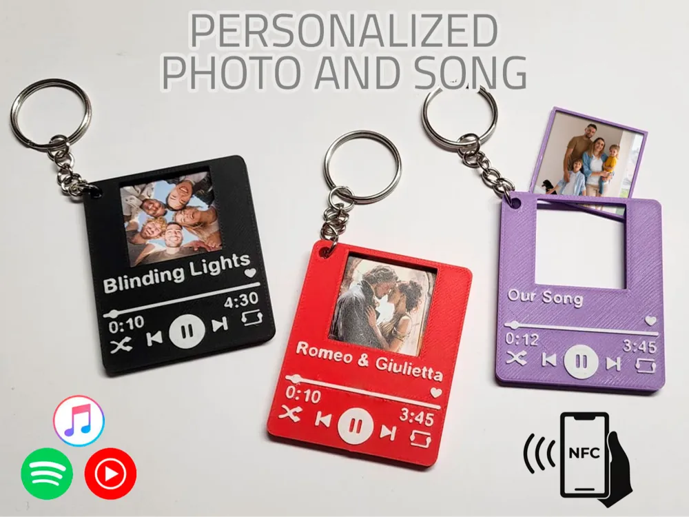 Customizable Music Photo Keychain - Spotify & NFC
